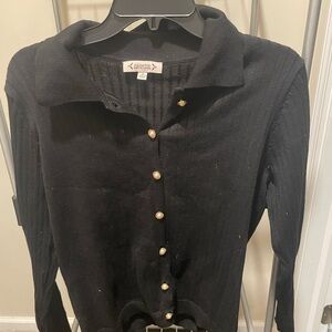 Nanette Lepore Black Button-Up Shirt